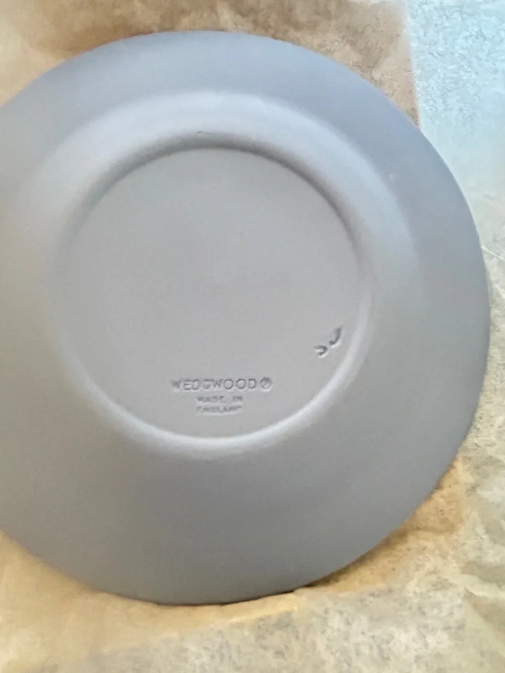 Wedgwood Blue Jasperware Plate with Embossed Backstamp New Old Stock